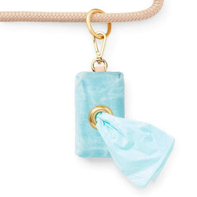 Waxed Powder Blue Poop bag holder
