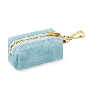 Waxed Powder Blue Poop bag holder